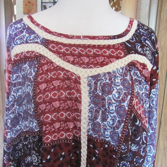 Urban Mangoz BoHo Inspired Print BabyDoll Tunic  Brand New  Keyhole Closure in t - Picture 2 of 12